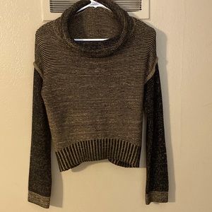 2/$15 XS Dex Brown & Black Cowl Turtleneck Sweater